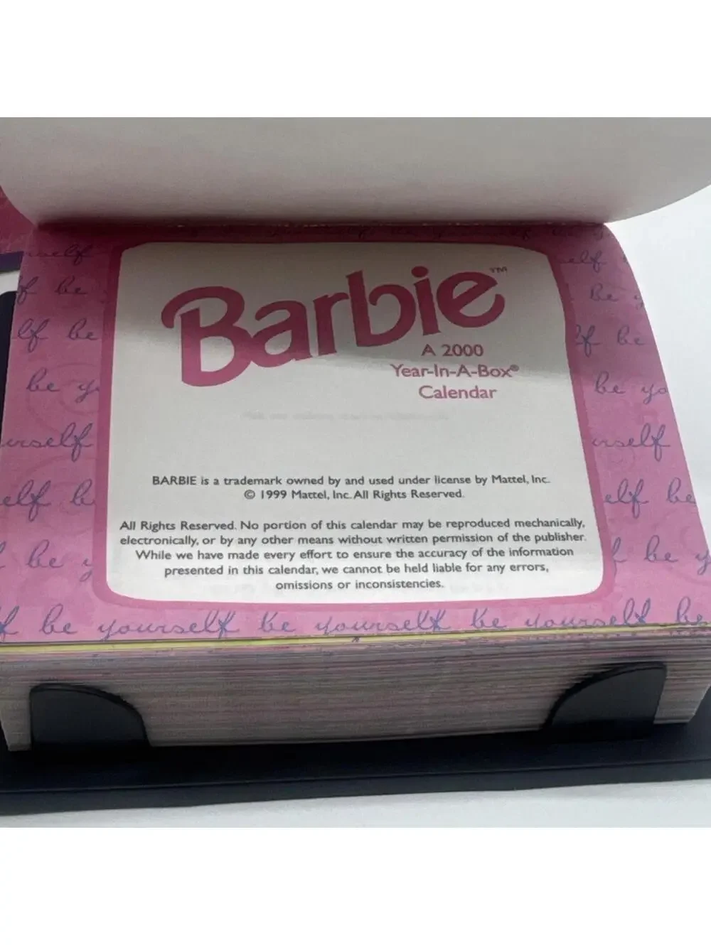 Rare Vintage 2000 Y2K Barbie Year In A Box Desk Calendar W/Fun Things To Do New
